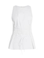 The Row Tallo Lace-up Stretch-cotton Top