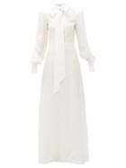 Matchesfashion.com The Vampire's Wife - The Mayhem Pussy-bow Silk-twill Gown - Womens - Ivory