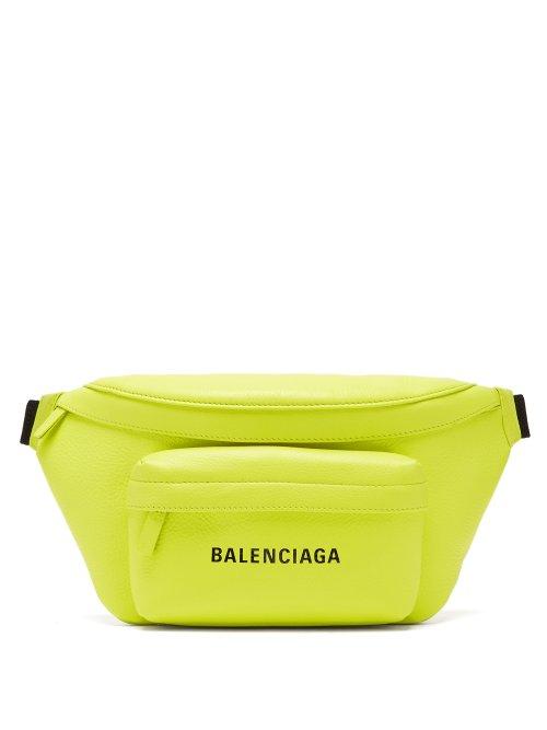 Matchesfashion.com Balenciaga - Everyday Logo Leather Belt Bag - Womens - Yellow
