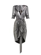 Matchesfashion.com Maria Lucia Hohan - Adelyn Metallic Jersey Wrap Dress - Womens - Silver