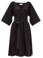 Matchesfashion.com Lemaire - Belted Gabardine Dress - Womens - Black
