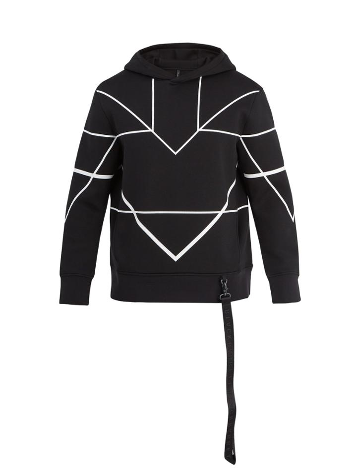 Blackbarrett By Neil Barrett Geometric-print Jersey Hooded Sweatshirt