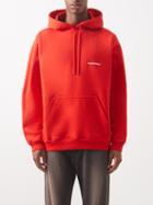 Balenciaga - Logo-embroidered Cotton-jersey Hooded Sweatshirt - Mens - Red White