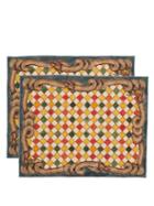 Gergei Erdei - Set Of Two Serpente Linen Placemats - Womens - Cream Multi