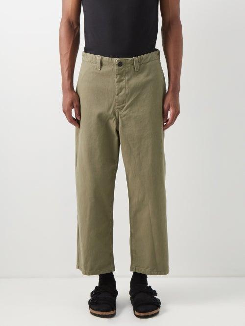 Raey - Cropped Organic-cotton Twill Chinos - Mens - Khaki