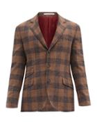 Matchesfashion.com Brunello Cucinelli - Single-breasted Checked Alpaca-blend Blazer - Mens - Brown Multi
