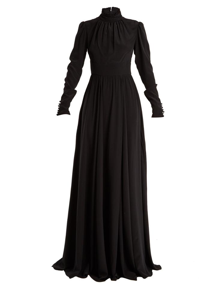 Rochas High-neck Silk Gown