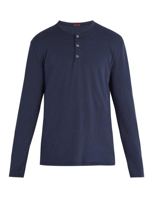 Matchesfashion.com Barena Venezia - Henley Cotton Top - Mens - Navy