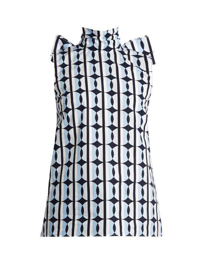 Miu Miu Graphic Dot-print Cotton Top