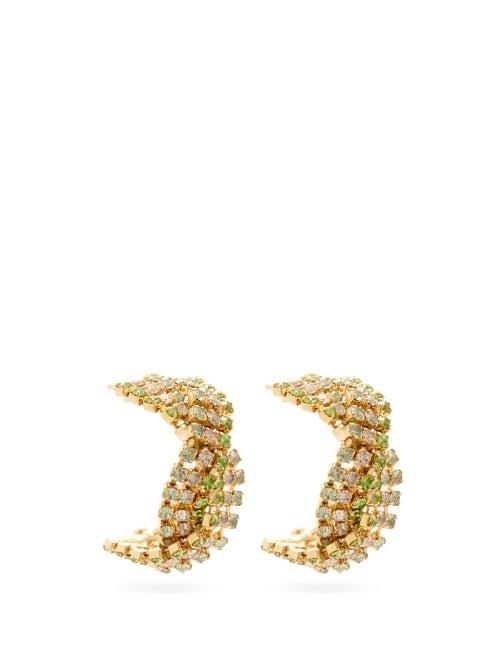 Matchesfashion.com Rosantica - Chevron Crystal-embellished Earrings - Womens - Crystal