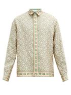 Matchesfashion.com Casablanca - Laurel-print Silk-twill Shirt - Mens - Brown
