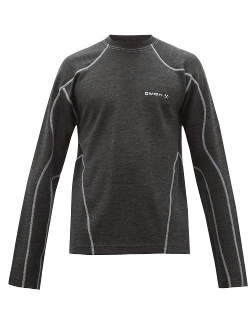 Matchesfashion.com Gmbh - Long Sleeved Wool Blend T Shirt - Mens - Dark Grey