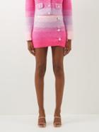 Germanier - Stripe-knit Mini Skirt - Womens - Pink Multi