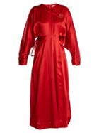 Matchesfashion.com Roksanda - Timona Wrap Around Silk Dress - Womens - Red