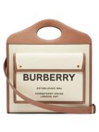 Matchesfashion.com Burberry - Pocket Medium Horseferry Logo-print Canvas Handbag - Womens - Ivory Multi