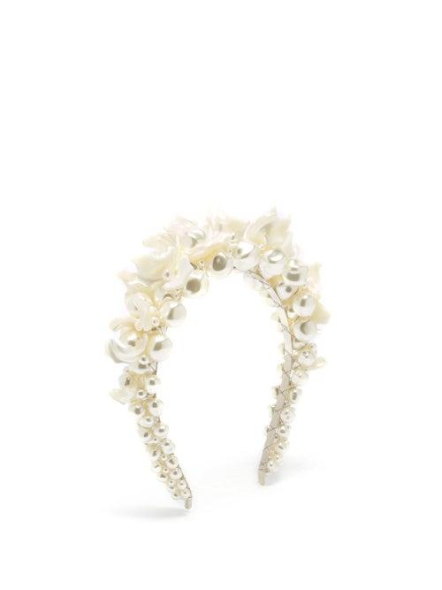 Matchesfashion.com Simone Rocha - Daisy Mother Of Pearl-embellished Headband - Womens - Pearl