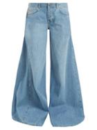 Matchesfashion.com Raey - Moon Godet Insert Wide Leg Jeans - Womens - Light Blue