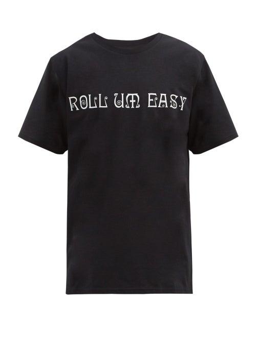 Matchesfashion.com South2 West8 - Ss Lyric-print Cotton T-shirt - Mens - Black