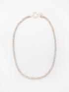 Pearl Octopuss.y - Skinny Crystal & Sterling Silver-plated Necklace - Womens - Silver