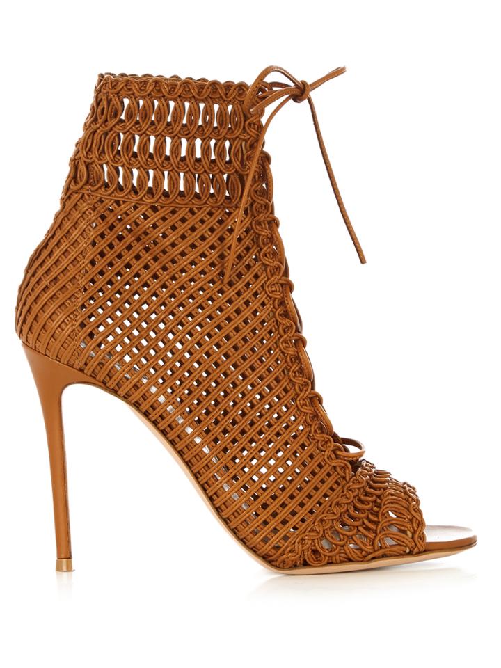 Gianvito Rossi Marnie Woven-leather Ankle Boots