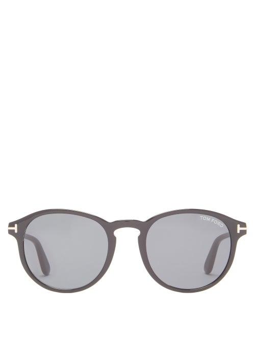 Matchesfashion.com Tom Ford Eyewear - Ian Round Acetate Sunglasses - Mens - Black