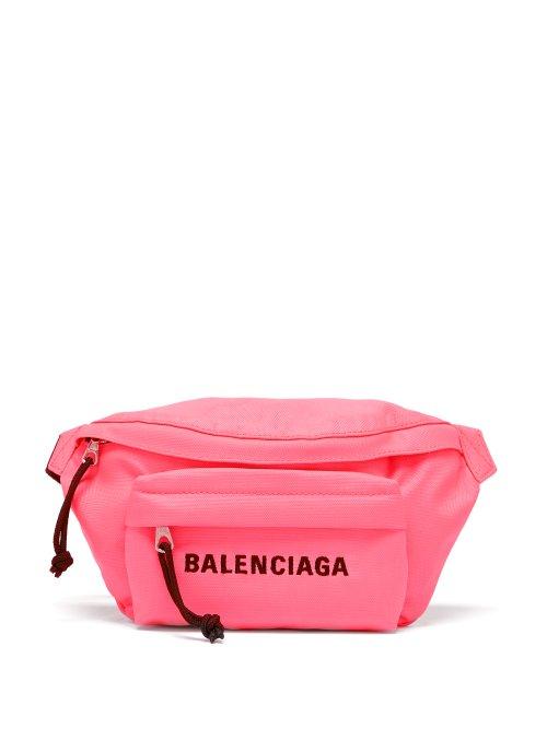 Matchesfashion.com Balenciaga - Wheel S Logo Embroidered Belt Bag - Womens - Pink