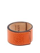 Matchesfashion.com Loewe - Anagram Debossed Leather Snap Cuff - Womens - Orange