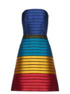 Matchesfashion.com Mary Katrantzou - Freesia Strapless Striped Colour Block Dress - Womens - Multi