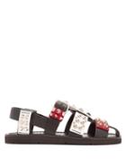 Matchesfashion.com Prada - Stud Embellished Leather Sandals - Womens - Black Multi