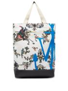 Matchesfashion.com Jw Anderson - Camelot Logo-print Canvas And Leather Tote Bag - Womens - White Multi