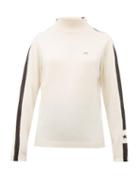Matchesfashion.com Bella Freud - Britt Dog Embroidered Wool Blend Sweater - Womens - White