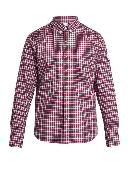 Moncler Gamme Bleu Long-sleeved Checked Cotton Shirt