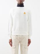 Isabel Marant - Mike Flocked-logo Cotton-blend Sweatshirt - Mens - White