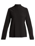 Matchesfashion.com Prada - High Neck Silk Blouse - Womens - Black