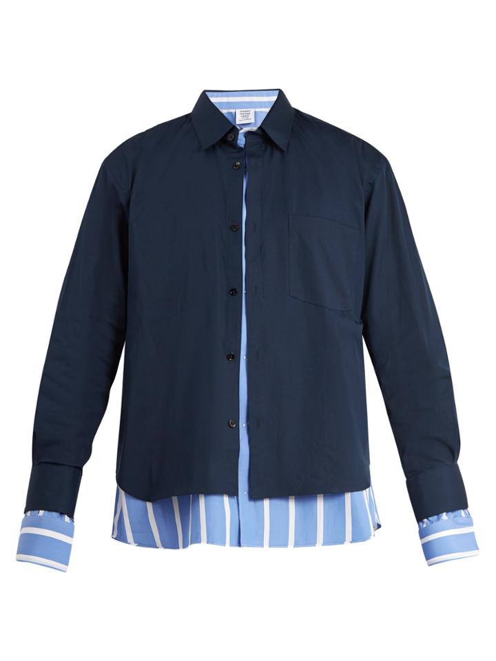 Vetements Double-layered Patch-pocket Cotton Shirt