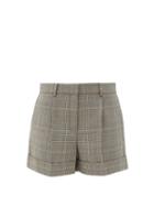 Matchesfashion.com Bella Freud - Prince Of Wales-checked Wool Shorts - Womens - Grey