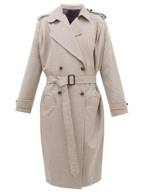 Matchesfashion.com Blaz Milano - Wait Houndstooth Wool-blend Coat - Womens - Brown Multi