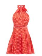Matchesfashion.com Zimmermann - Zinnia Polka-dot Linen-blend Mini Dress - Womens - Red Print