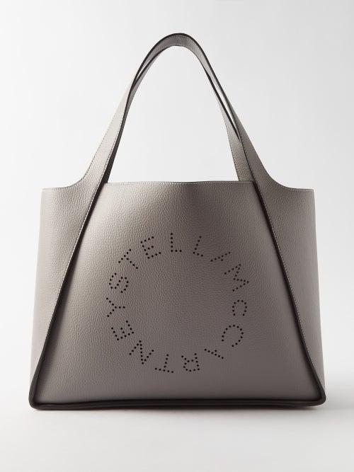 Stella Mccartney - Perforated-logo Faux-leather Tote Bag - Womens - Grey