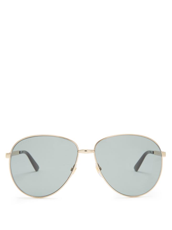 Gucci Enamel-web Aviator Sunglasses
