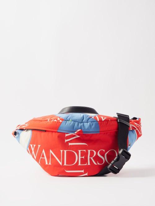 Jw Anderson - Elephant-logo Print Nylon Belt Bag - Mens - Red Multi