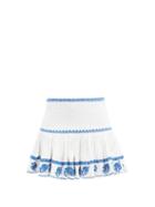 Matchesfashion.com Isabel Marant Toile - Russel Embroidered Cotton-voile Mini Skirt - Womens - Blue White