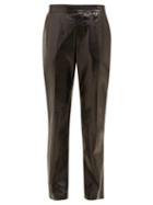 Matchesfashion.com Helmut Lang - Mid Rise Leather Trousers - Womens - Black