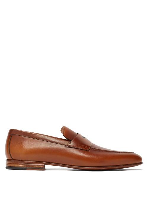 Matchesfashion.com Santoni - Alder Leather Penny Loafers - Mens - Light Brown