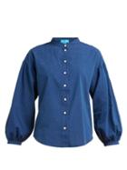 Matchesfashion.com M.i.h Jeans - Colt Band Collar Cotton Chambray Shirt - Womens - Navy