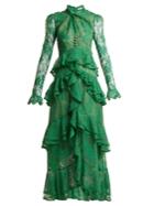 Erdem Kimber Twist-front Ruffle-trimmed Lace Dress