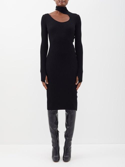 Petar Petrov - Fineas Cutout Ribbed-silk Dress - Womens - Black
