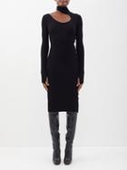 Petar Petrov - Fineas Cutout Ribbed-silk Dress - Womens - Black