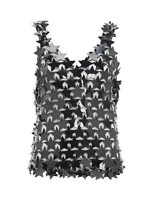 Matchesfashion.com Paco Rabanne - Star Chainmail Cami Top - Womens - Black