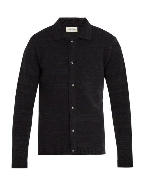 Matchesfashion.com Oliver Spencer - Roxwell Striped Wool Knit Jacket - Mens - Green Multi